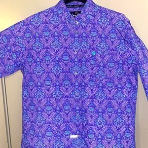 George Strait Collection Paisley Purple Button Down XL